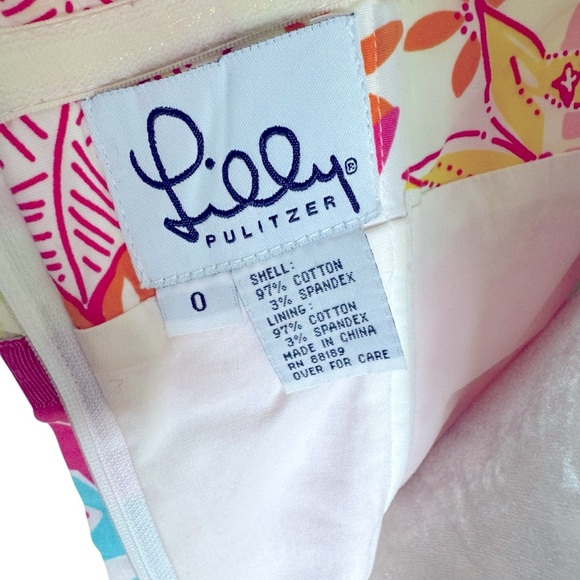 Vintage Lilly Pulitzer Strapless Patchwork Cotton Mini Dress Size 0 - Picture 8 of 8
